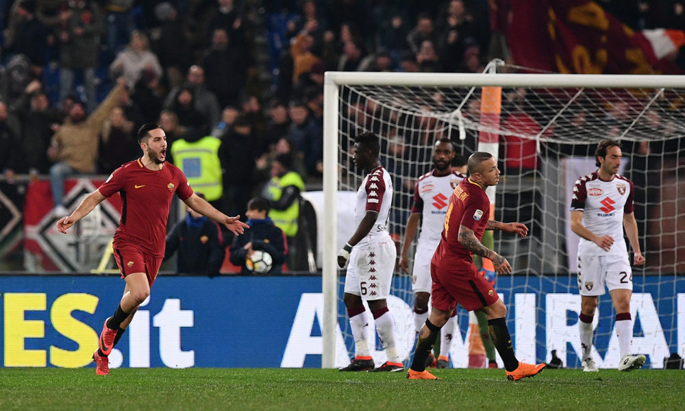 Veselje Manolasa ob prvem zadetku. Foto: FC Roma